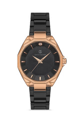 DAVID GUNER Rose Black Coated Women's Watch