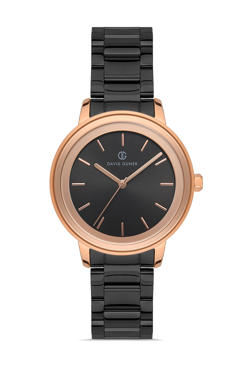 DAVID GUNER Rose Black Coated Women's Watch