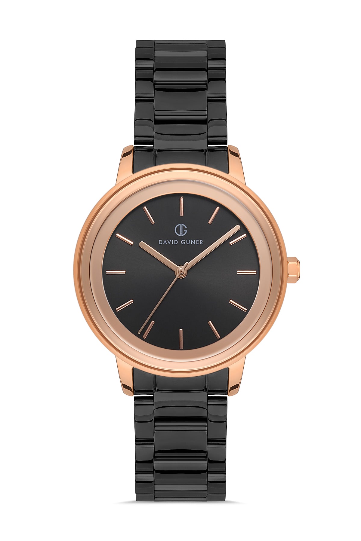 DAVID GUNER Rose Black Coated Women's Watch