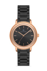 DAVID GUNER Rose Black Coated Women's Watch