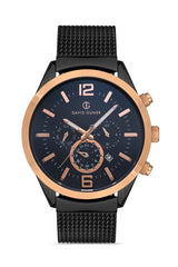 DAVID GUNER ROSE SİYAH KAPLAMALI SİYAH KADRANLI ERKEK KOL SAATİ - DG-8368GC-R2R