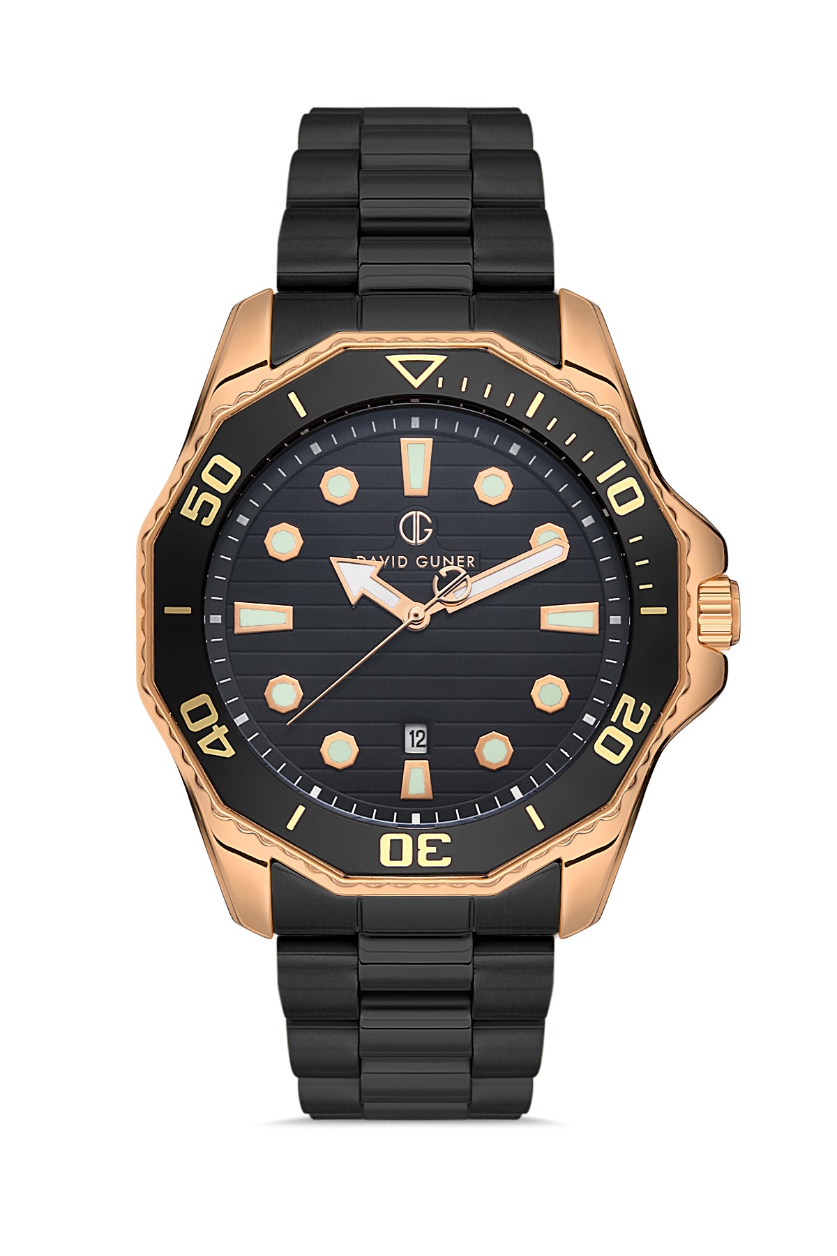 DAVID GUNER ROSE SİYAH KAPLAMALI SİYAH KADRANLI ERKEK KOL SAATİ - DG-8394GA-R2