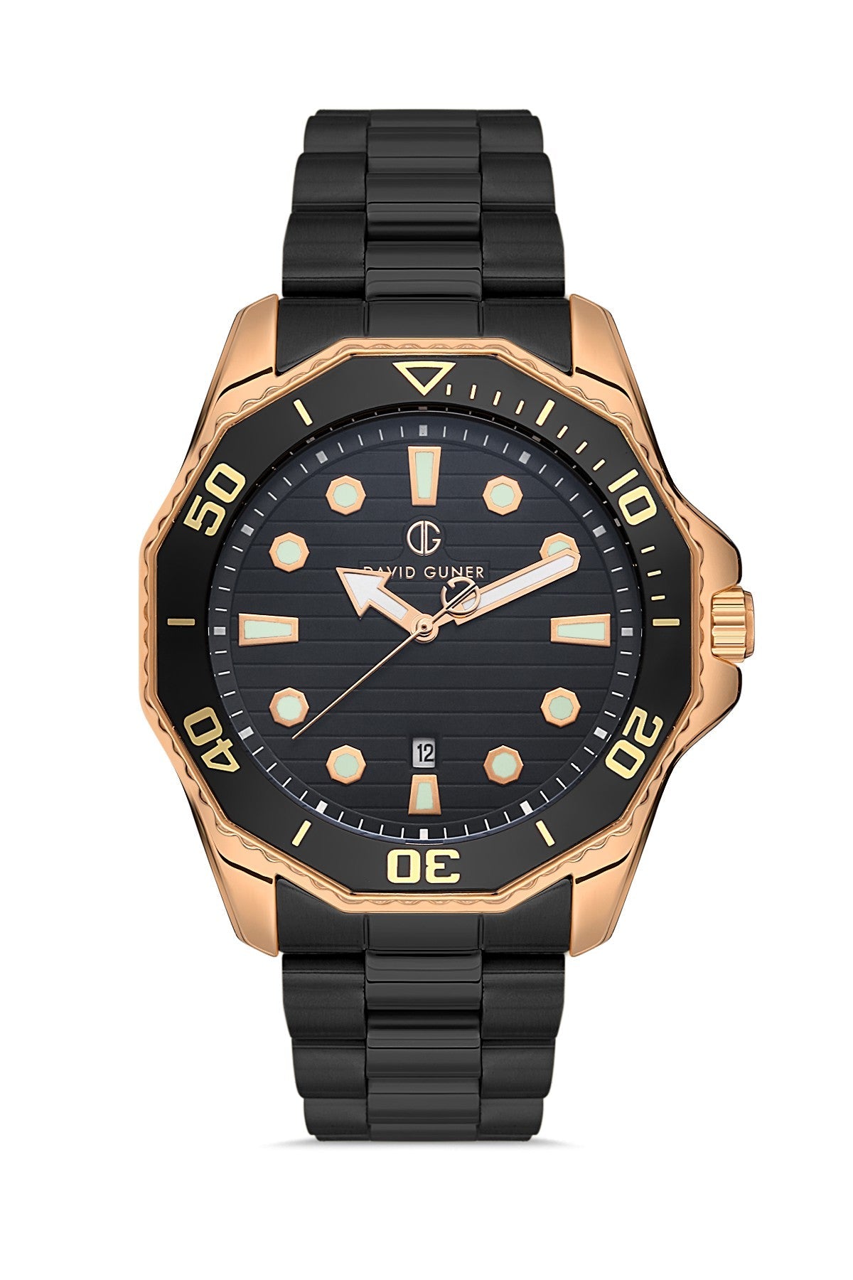 DAVID GUNER ROSE SİYAH KAPLAMALI SİYAH KADRANLI ERKEK KOL SAATİ - DG-8394GA-R2