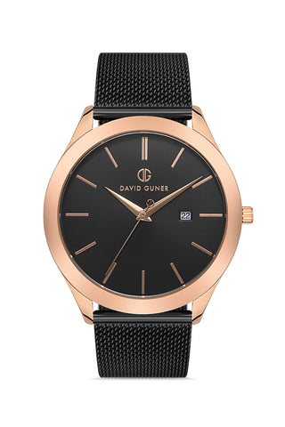 DAVID GUNER ROSE SİYAH KAPLAMALI SİYAH KADRANLI ERKEK KOL SAATİ - DG-8179GC-R2