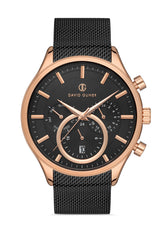 DAVID GUNER ROSE SİYAH KAPLAMALI SİYAH KADRANLI ERKEK KOL SAATİ - DG-8257GC-R2