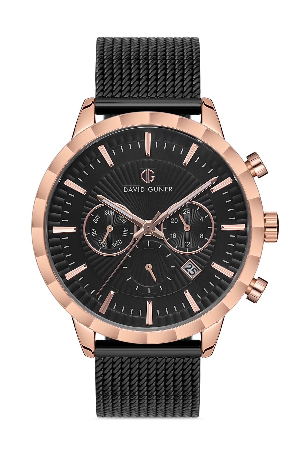 DAVID GUNER ROSE SİYAH KAPLAMALI SİYAH KADRANLI ERKEK KOL SAATİ - DG-8022GC-R2