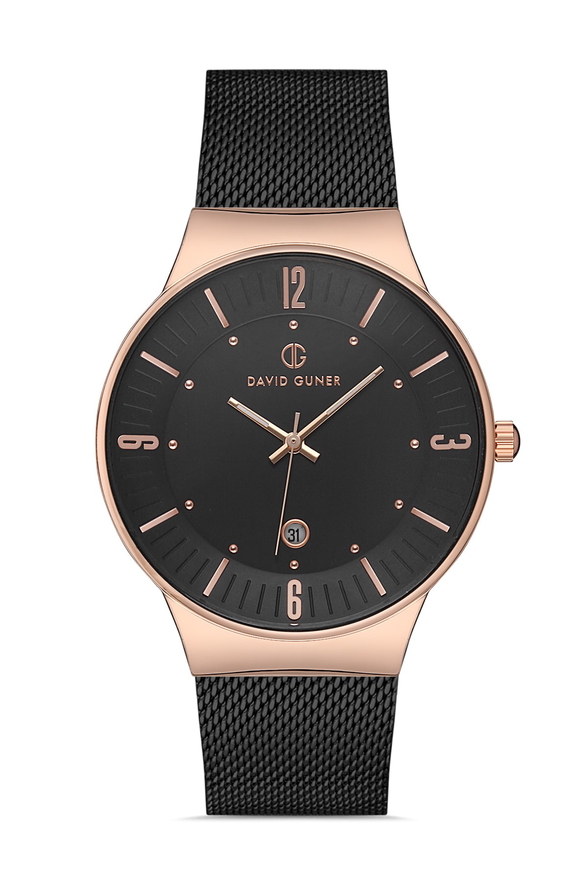 DAVID GUNER ROSE SİYAH KAPLAMALI SİYAH KADRANLI ERKEK KOL SAATİ DG-8214GC-R2