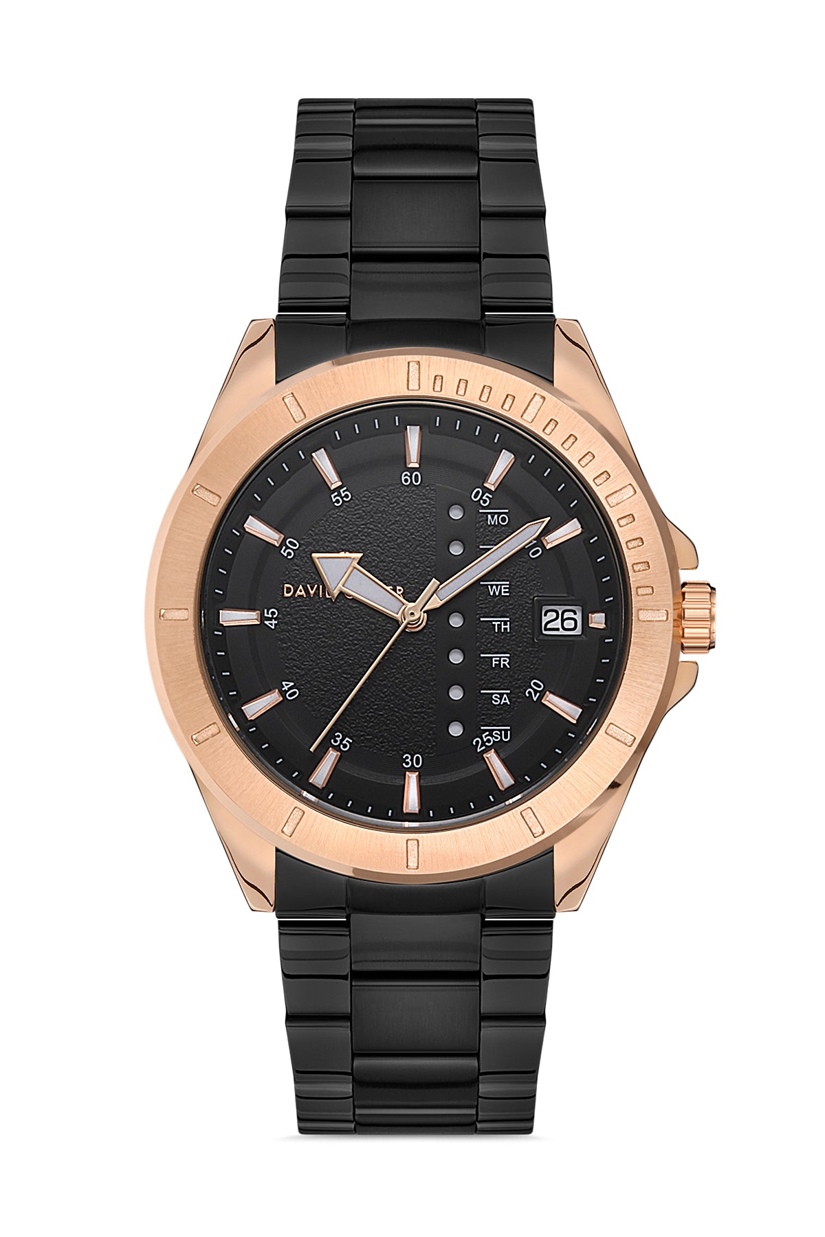 DAVID GUNER ROSE SİYAH KAPLAMALI SİYAH KADRANLI ERKEK KOL SAATİ DG-8225GA-R2