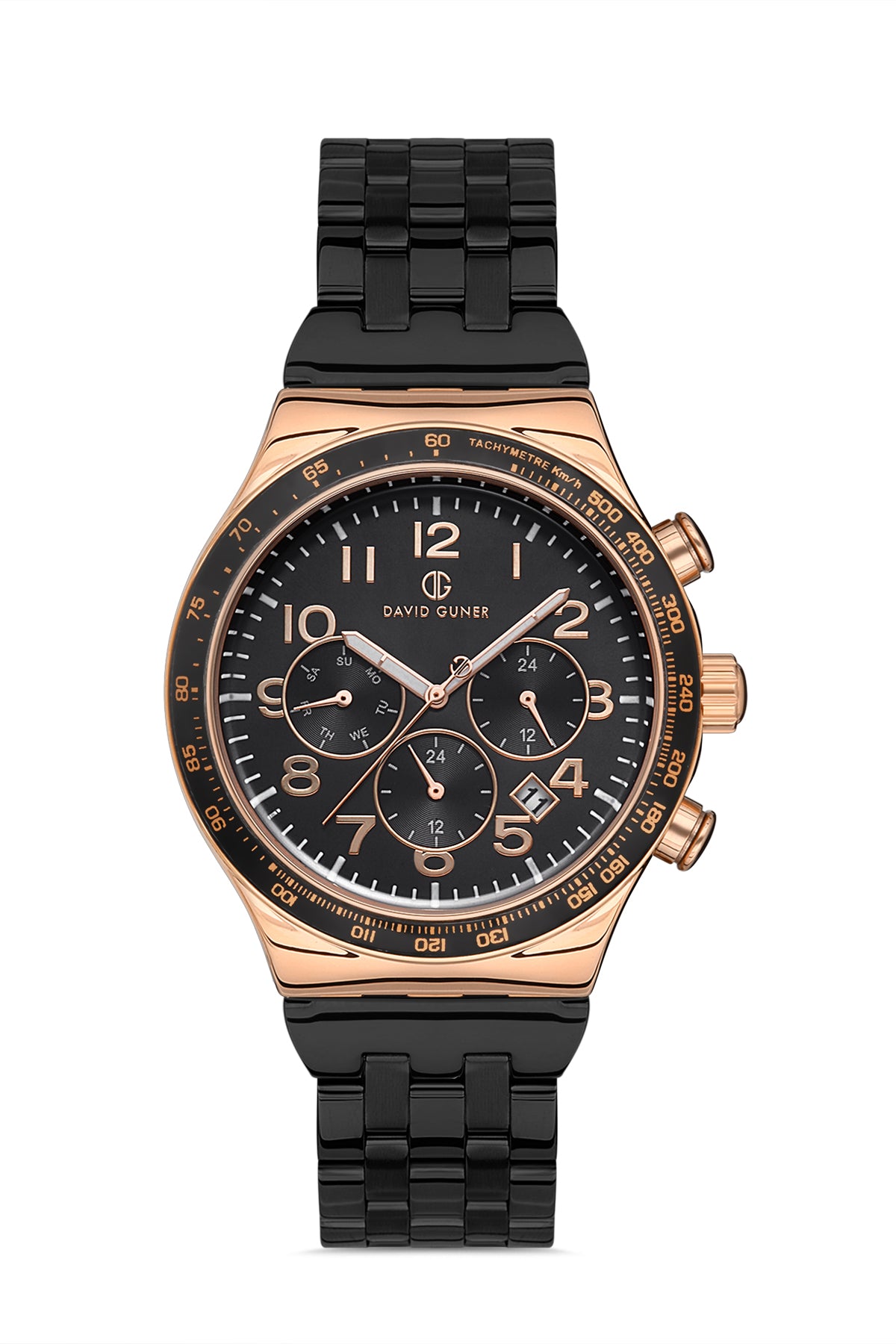 DAVID GUNER ROSE SİYAH KAPLAMALI SİYAH KADRANLI ERKEK KOL SAATİ DG-8245GA-R2