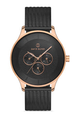 DAVID GUNER ROSE SİYAH KAPLAMALI SİYAH KADRANLI ERKEK KOL SAATİ - DG-8246GC-R2
