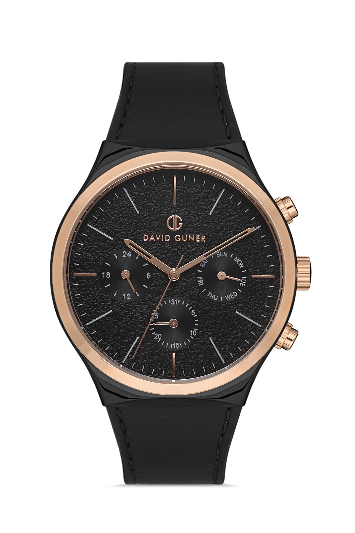 DAVID GUNER ROSE SİYAH KAPLAMALI SİYAH KADRANLI ERKEK KOL SAATİ DG-8265GB-R2R