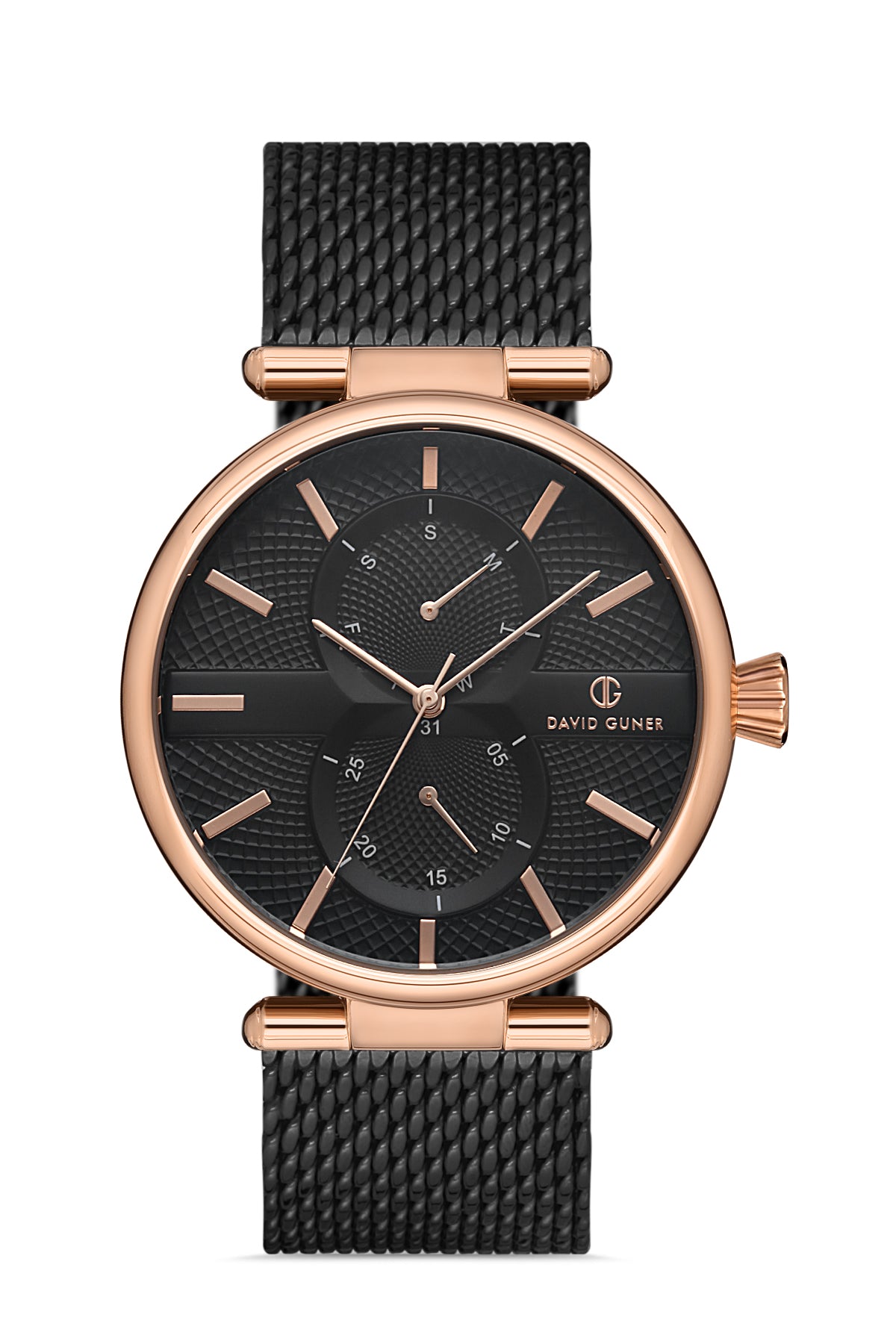DAVID GUNER ROSE SİYAH KAPLAMALI SİYAH KADRANLI ERKEK KOL SAATİ DG-8284GC-R2