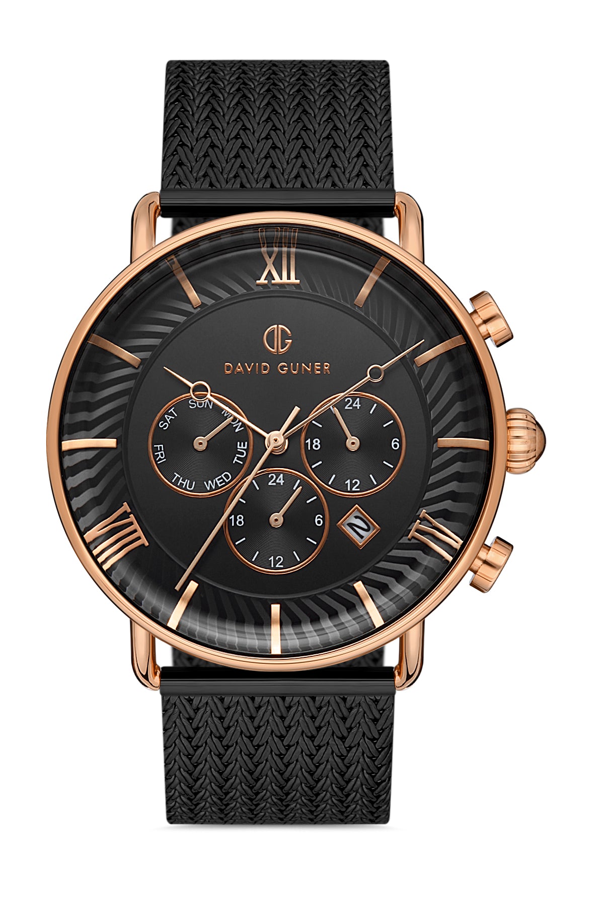 DAVID GUNER ROSE SİYAH KAPLAMALI SİYAH KADRANLI ERKEK KOL SAATİ DG-8297GC-R2