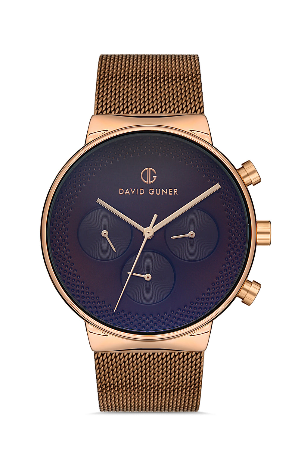 DAVID GUNER Erkek Kol Saati Siyah Kadran Rose ve Siyah Kasa DG-8300GC-S6