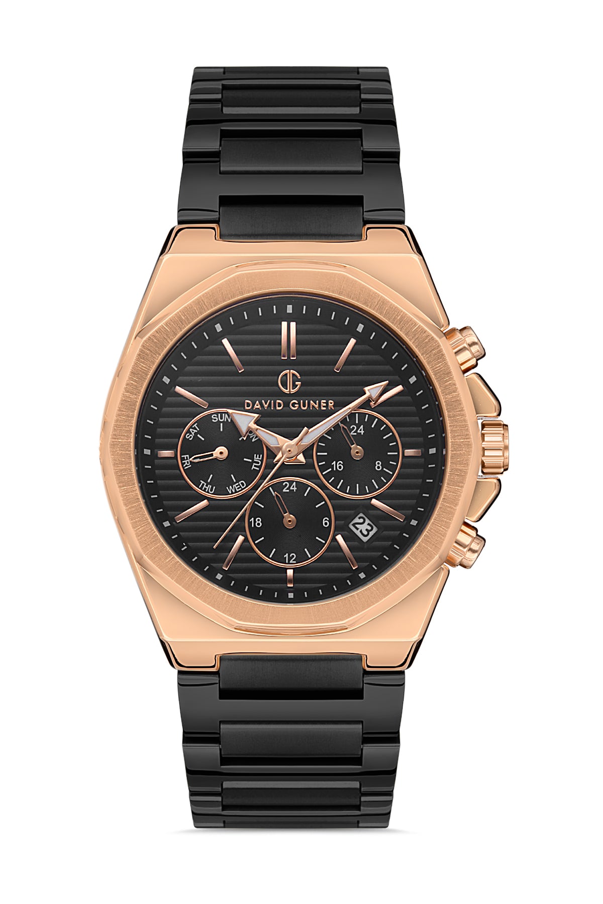 DAVID GUNER ROSE SİYAH KAPLAMALI SİYAH KADRANLI ERKEK KOL SAATİ DG-8307GA-R2