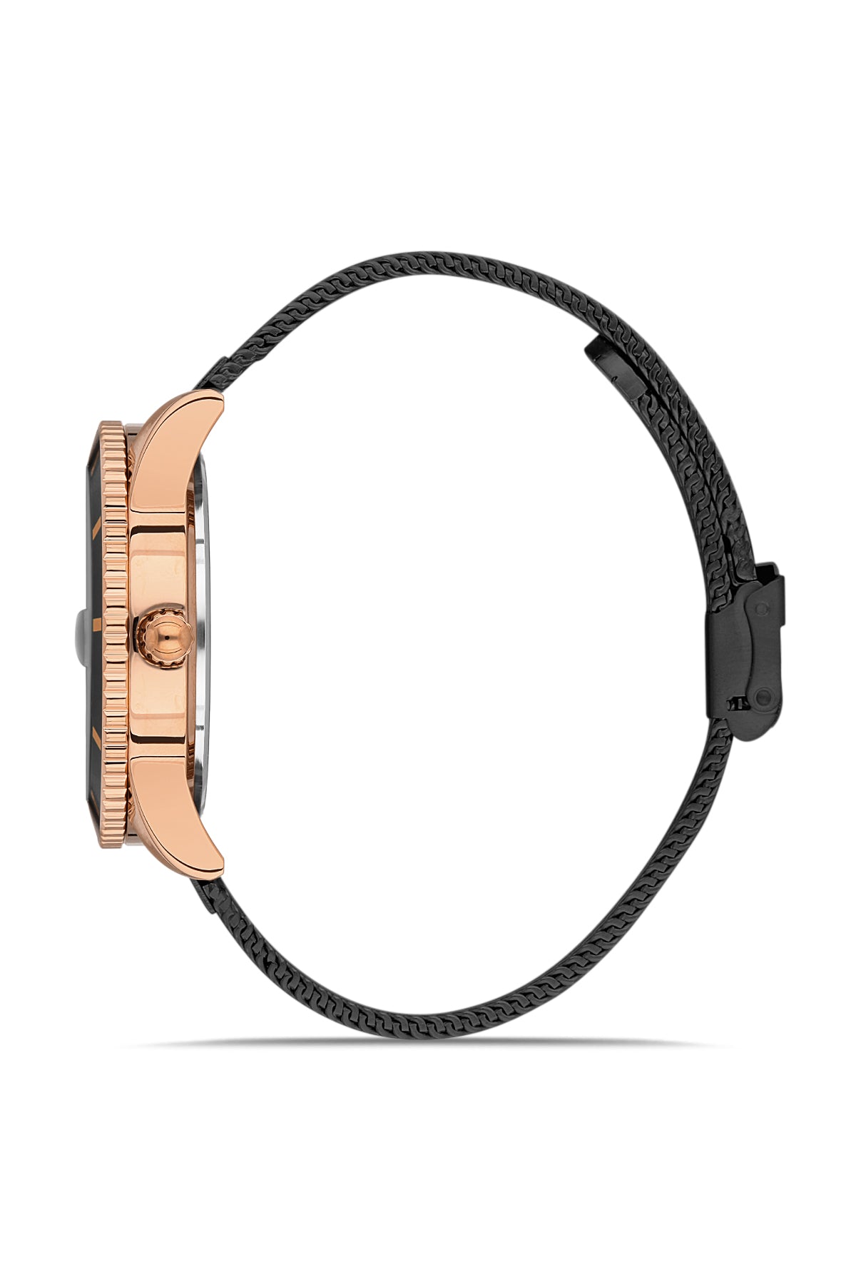 Davıd Guner Calendar Rose Black Coated Men's Watch