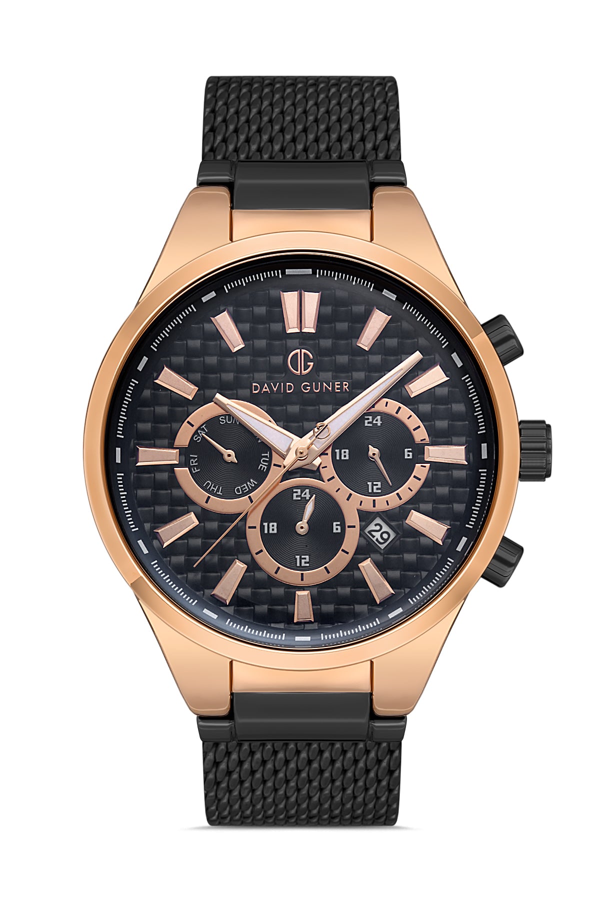 DAVID GUNER ROSE SİYAH KAPLAMALI SİYAH KADRANLI ERKEK KOL SAATİ - DG-8343GC-R2