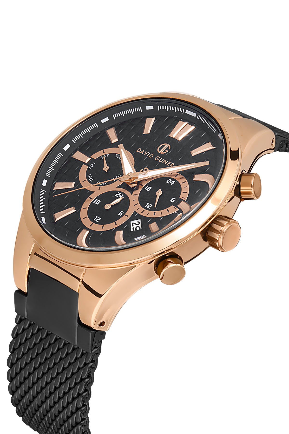 DAVID GUNER ROSE SİYAH KAPLAMALI SİYAH KADRANLI ERKEK KOL SAATİ - DG-8343GC-R2