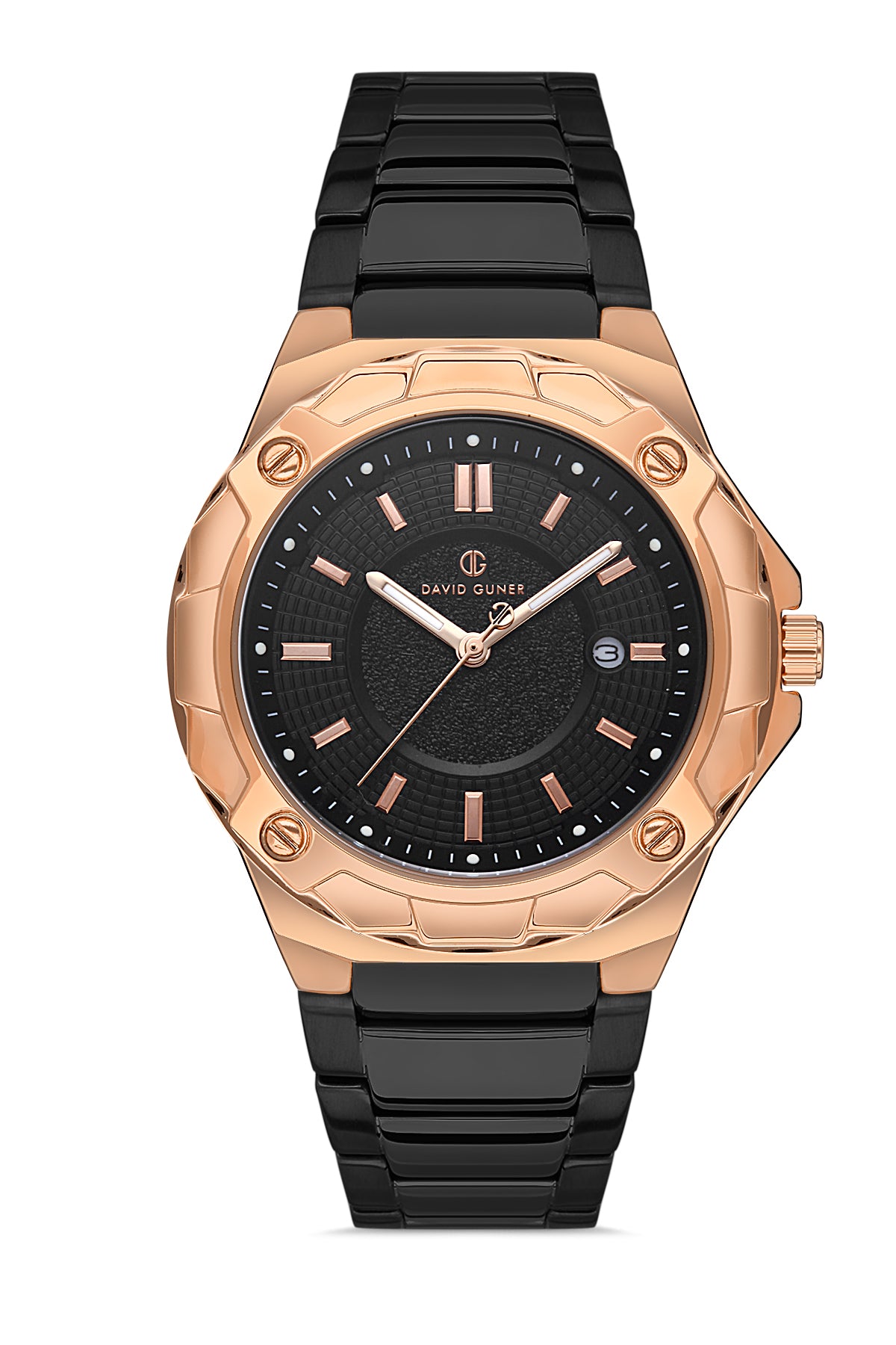 DAVID GUNER ROSE SİYAH KAPLAMALI SİYAH KADRANLI ERKEK KOL SAATİ DG-8353GA-R2