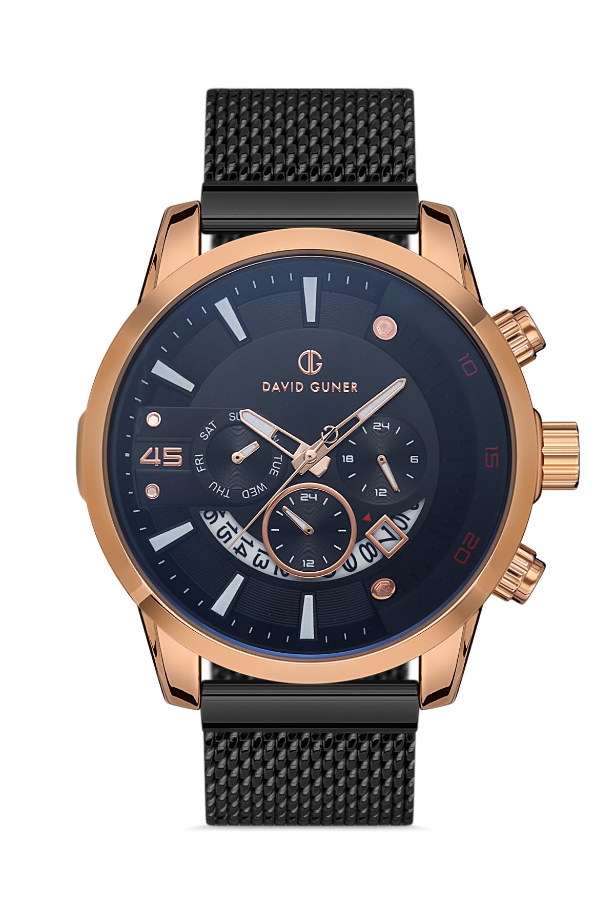DAVID GUNER ROSE SİYAH KAPLAMALI SİYAH KADRANLI ERKEK KOL SAATİ DG-8358GC-R2