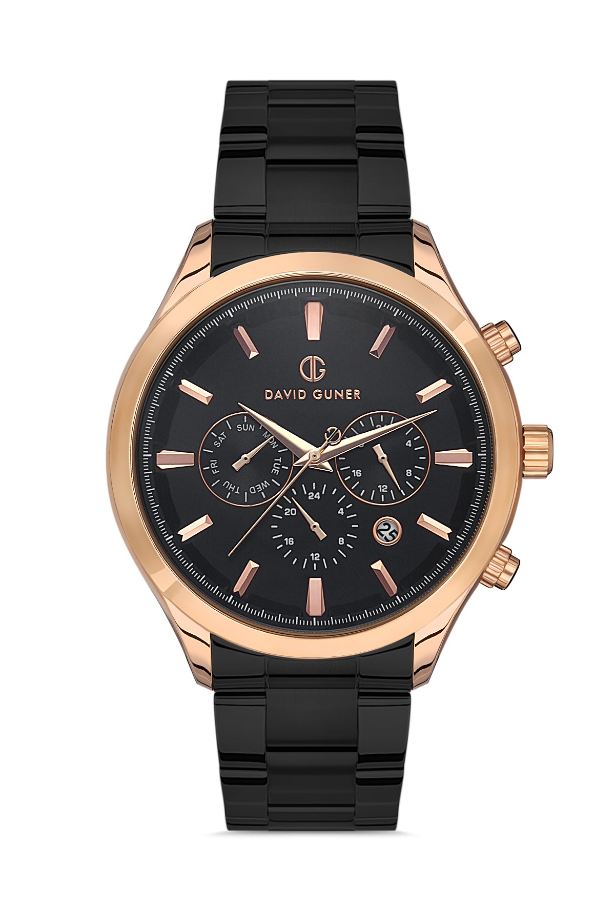 DAVID GUNER ROSE SİYAH KAPLAMALI SİYAH KADRANLI ERKEK KOL SAATİ - DG-8400GA-R2