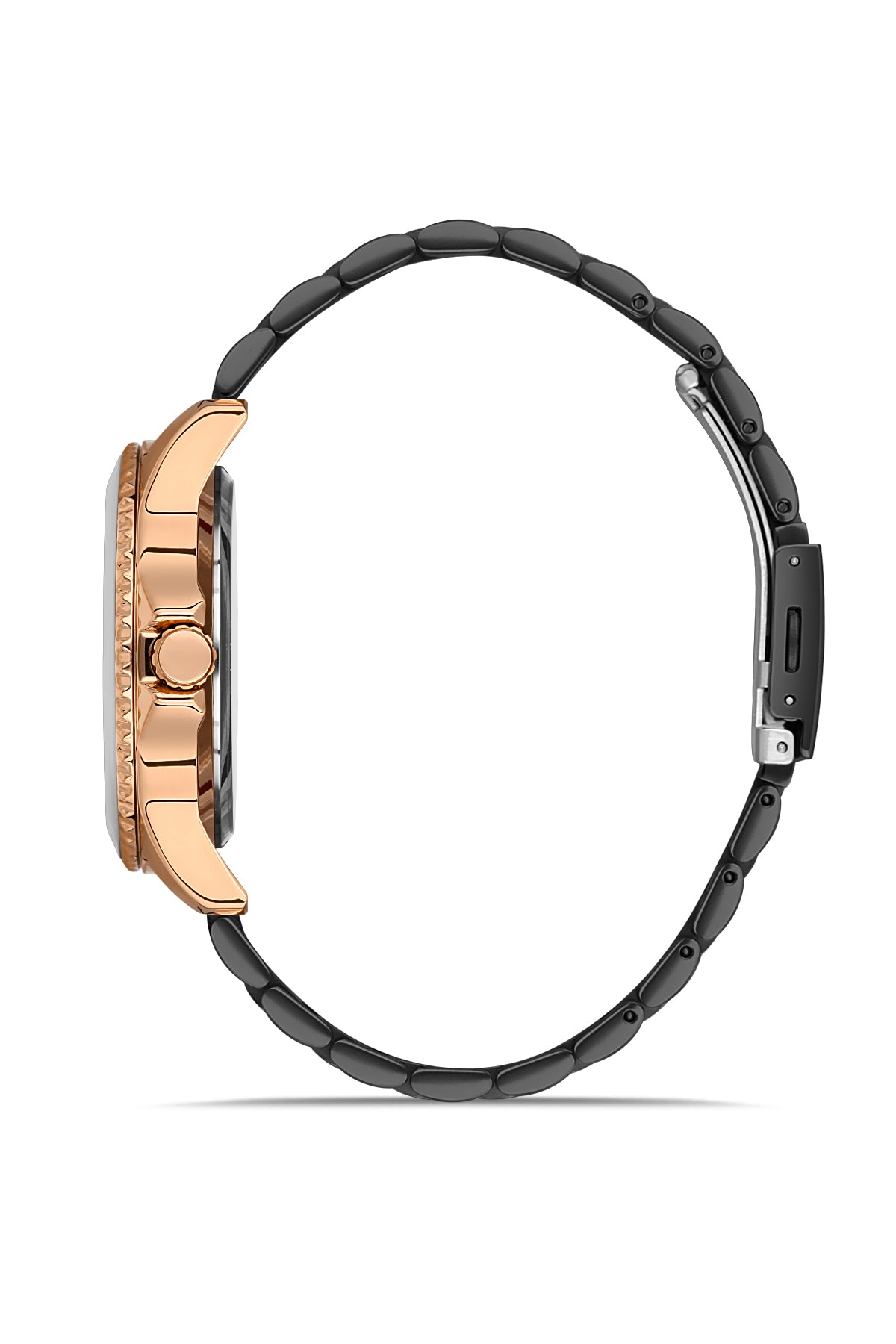 DAVID GUNER Rose Siyah Kaplama Siyah Kadranlı Takvimli Paslanmaz Masif Çelik Erkek Kol Saati - DG-8461GA-R2