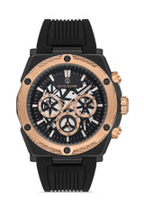 DAVID GUNER Gun Kaplamalı Siyah Silikon Kordonlu Multi Fonksiyonlu Erkek Kol Saati - DG-8641GD-R2