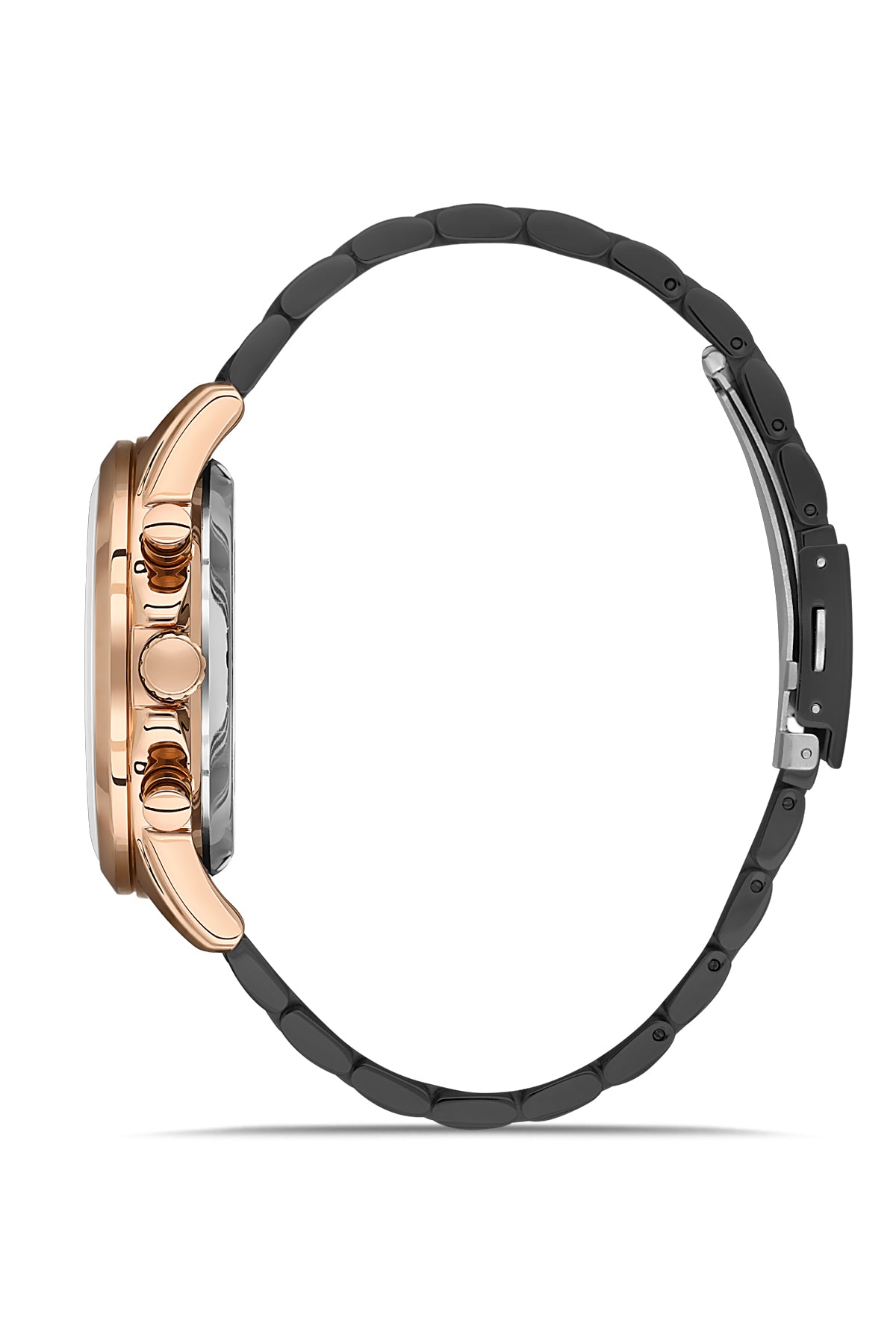 DAVID GUNER Black Dial Rose Coated Calendar Men's Watch