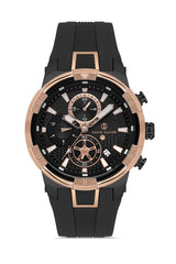 DAVID GUNER ROSE SİYAH KAPLAMALI SİYAH KADRANLI ERKEK KOL SAATİ - DG-8722GD-R2