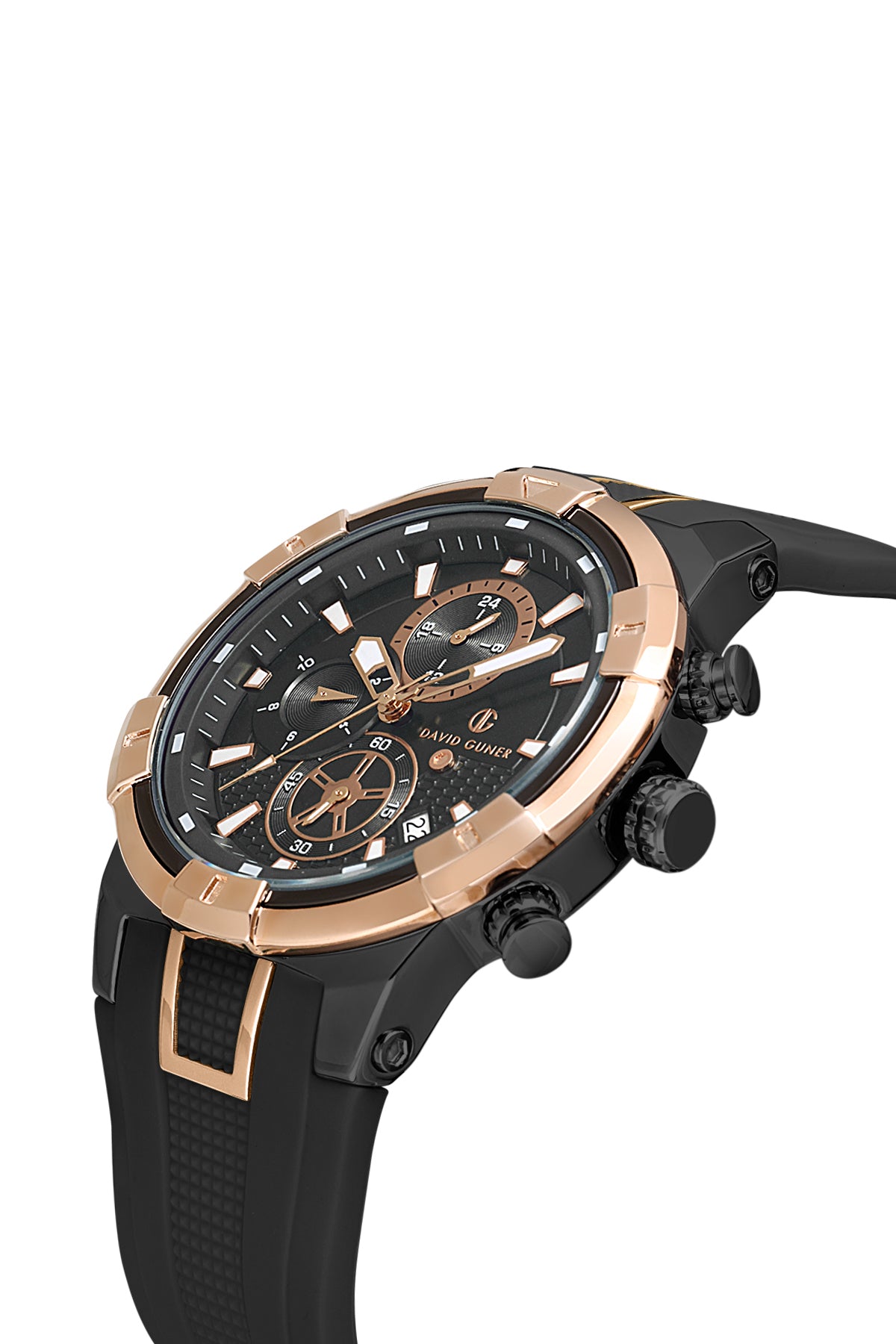 DAVID GUNER ROSE SİYAH KAPLAMALI SİYAH KADRANLI ERKEK KOL SAATİ - DG-8722GD-R2