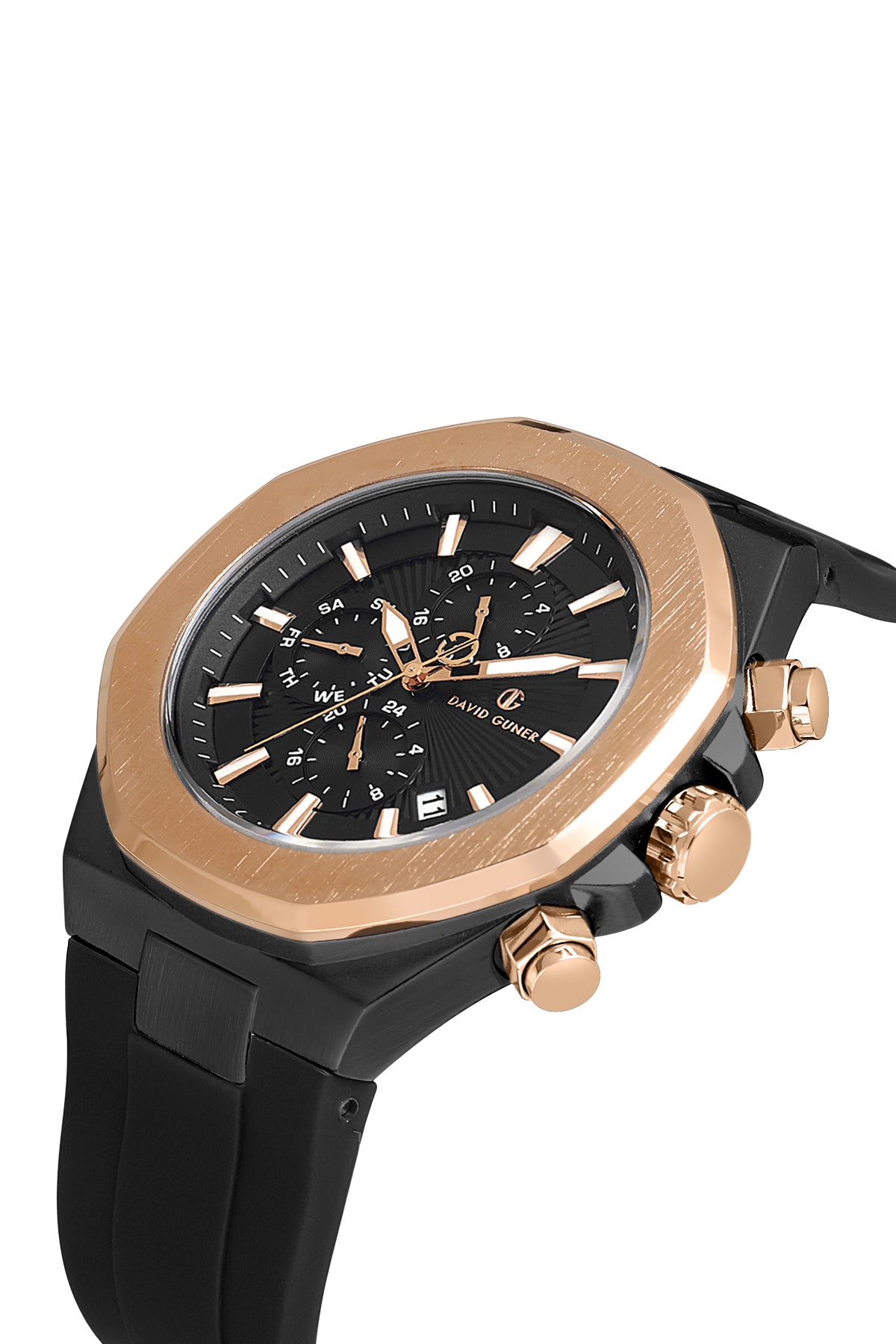 DAVID GUNER Rose siyah Kaplamalı Siyah Kadranlı Erkek Kol Saati - DG-8848GD-R2