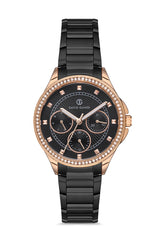 DAVID GUNER ROSE SİYAH KAPLAMALI SİYAH KADRANLI KADIN KOL SAATİ DG-8186LA-R2