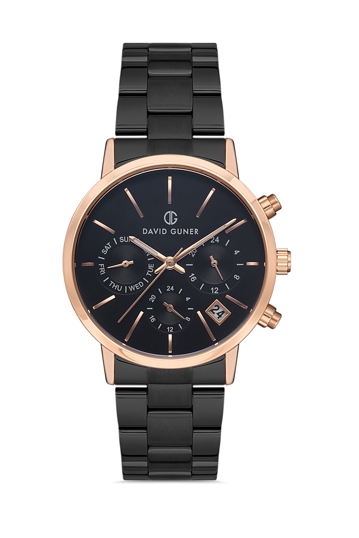 DAVID GUNER ROSE SİYAH KAPLAMALI SİYAH KADRANLI KADIN KOL SAATİ DG-8220LA-R2