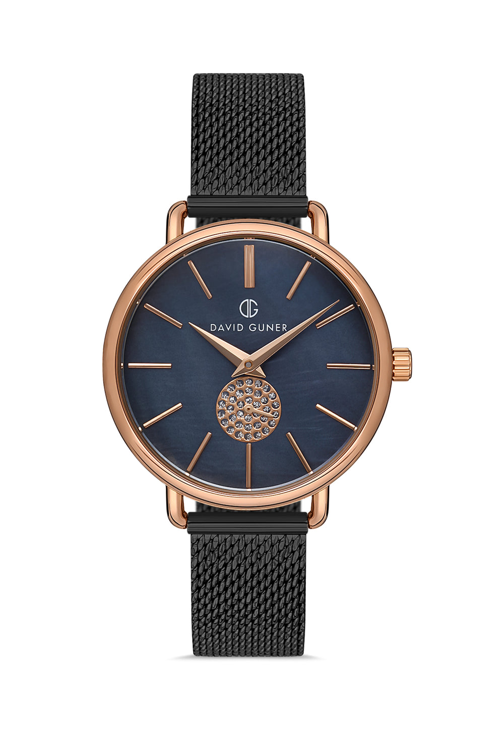 DAVID GUNER Kadın Kol Saati Siyah Kadran Rose ve Siyah Kasa DG-8261LC-R2