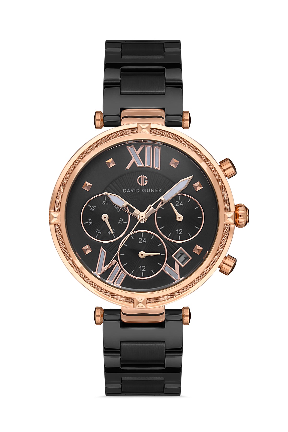 DAVID GUNER ROSE SİYAH KAPLAMALI SİYAH KADRANLI KADIN KOL SAATİ DG-8273LA-R2