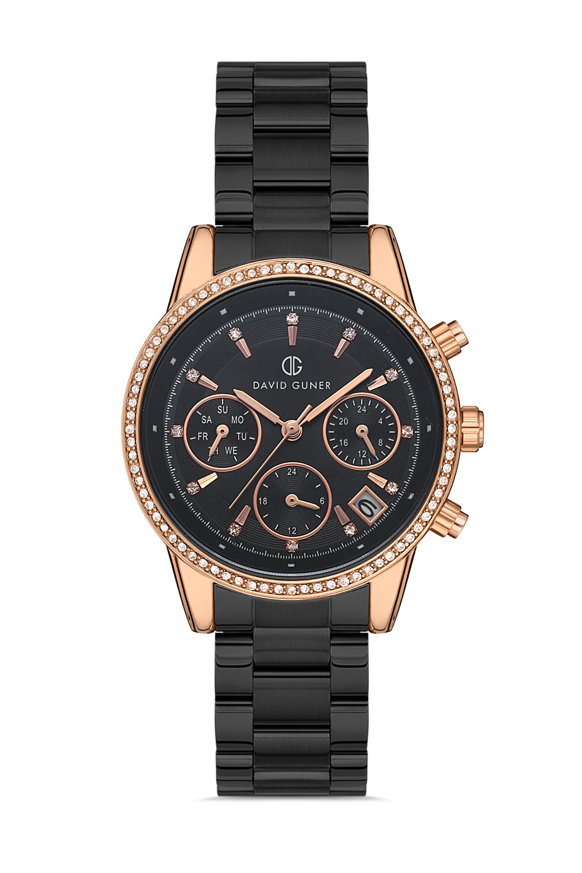 DAVID GUNER ROSE SİYAH KAPLAMALI SİYAH KADRANLI KADIN KOL SAATİ - DG-8301LA-R2