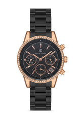 DAVID GUNER ROSE SİYAH KAPLAMALI SİYAH KADRANLI KADIN KOL SAATİ - DG-8301LA-R2