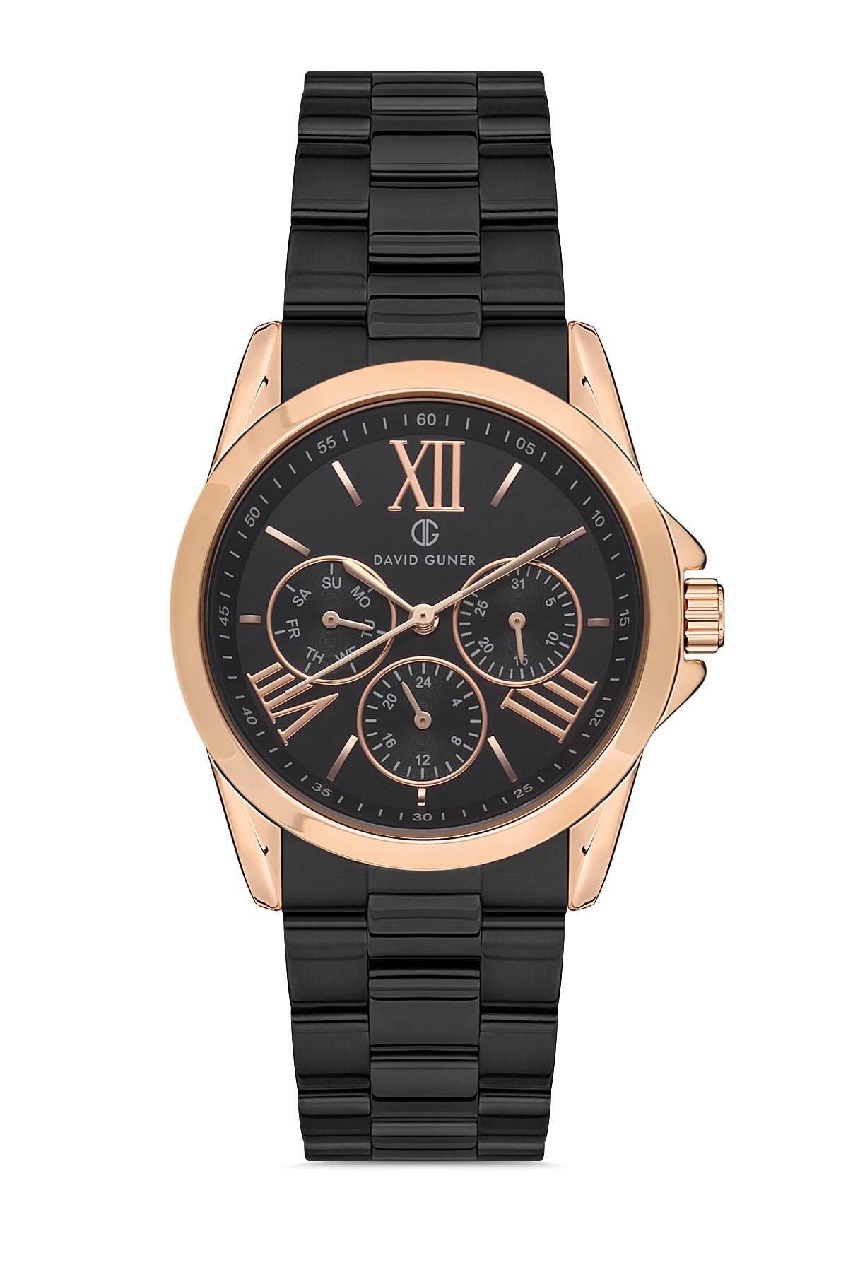 DAVID GUNER ROSE SİYAH KAPLAMALI SİYAH KADRANLI KADIN KOL SAATİ DG-8308LA-R2