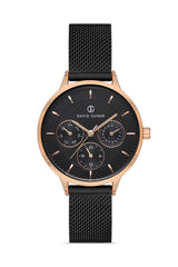 DAVID GUNER ROSE SİYAH KAPLAMALI SİYAH KADRANLI KADIN KOL SAATİ DG-8310LC-R2