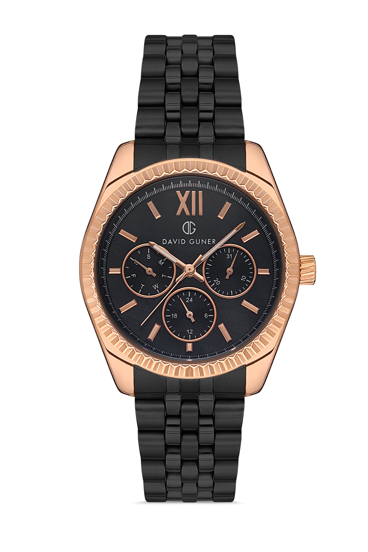 DAVID GUNER Siyah Kadranlı Rose Siyah Kaplamalı Kadın Kol Saati - DG-8314LA-R2
