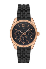 DAVID GUNER Siyah Kadranlı Rose Siyah Kaplamalı Kadın Kol Saati - DG-8314LA-R2