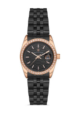 DAVID GUNER ROSE SİYAH KAPLAMALI SİYAH KADRANLI KADIN KOL SAATİ DG-8383LA-R2