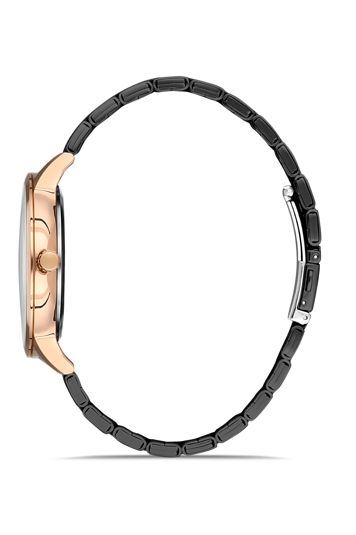 DAVID GUNER Rose Black Coated Black Dial Calendar Men's Watch