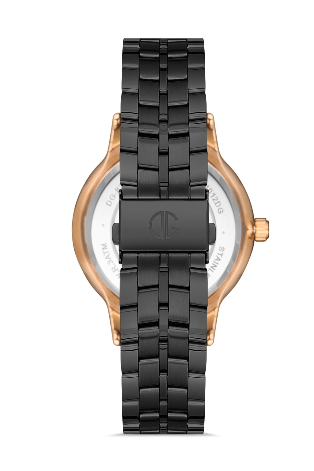 DAVID GUNER Rose Black Coated Black Dial Calendar Men's Watch