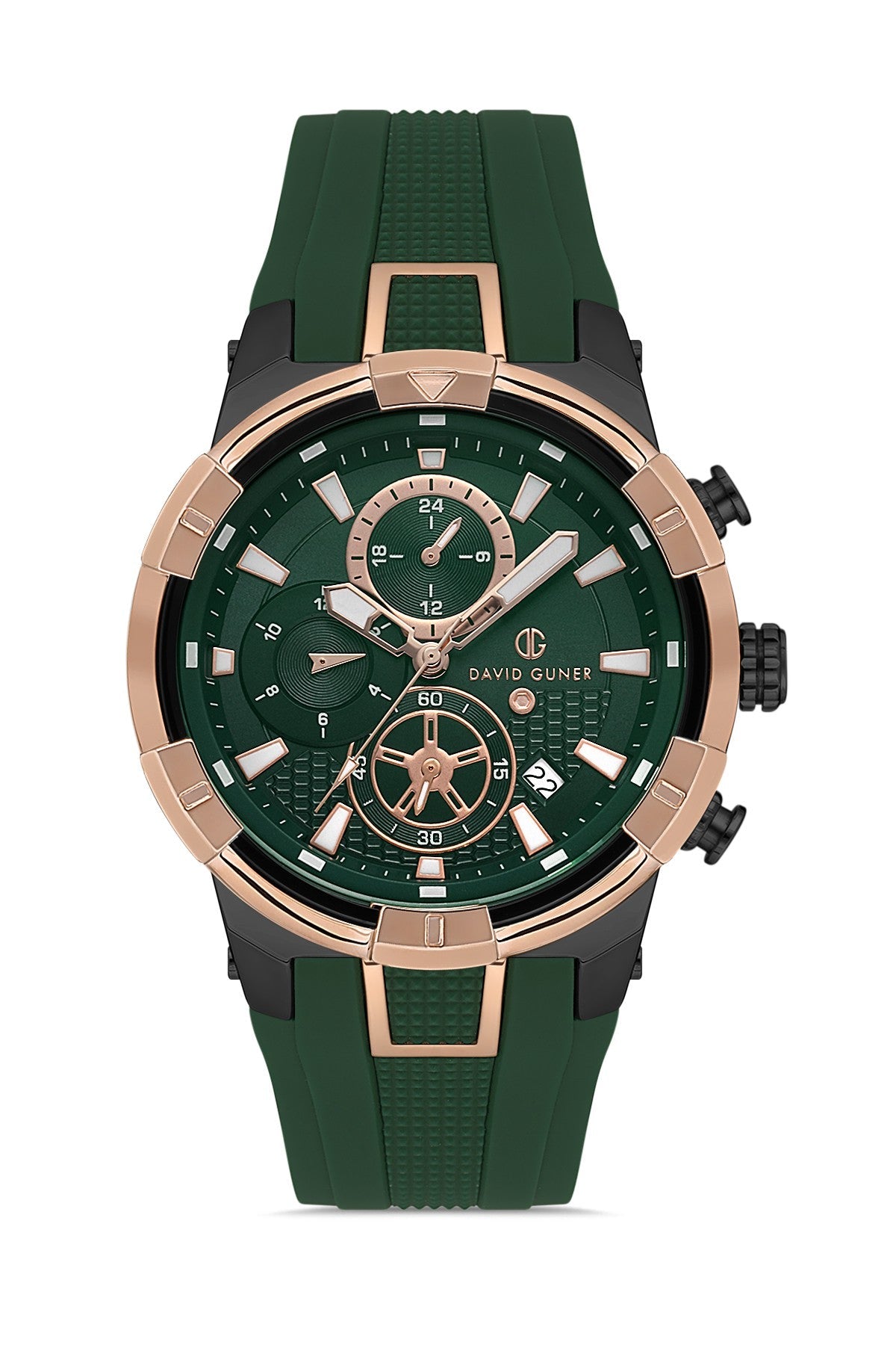 DAVID GUNER ROSE SİYAH KAPLAMALI YEŞİL KADRANLI ERKEK KOL SAATİ - DG-8722GD-ZX10