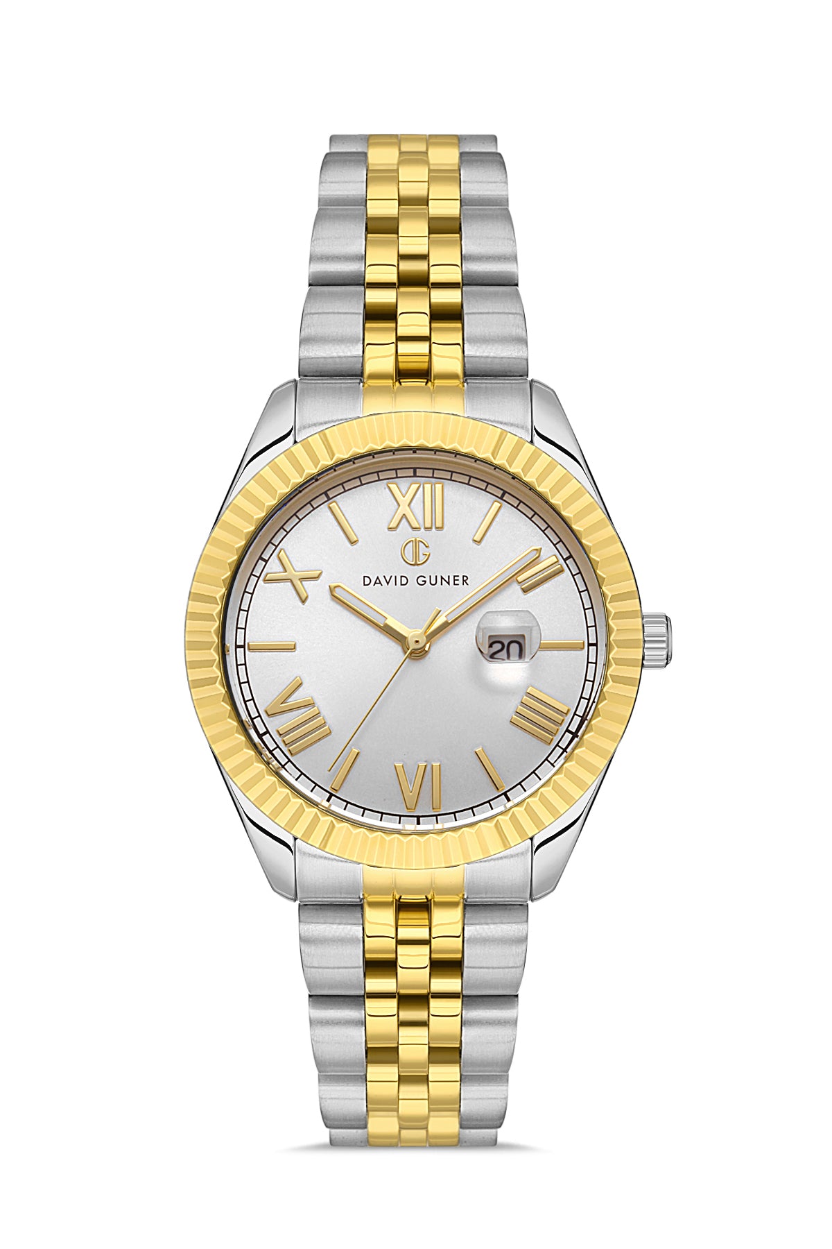 DAVID GUNER Yellow and White Dial Women's Watch