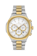 DAVID GUNER Sarı-Beyaz Kadranlı Paslanmaz Masif Çelik Erkek Kol Saati - DG-8522GA-D1