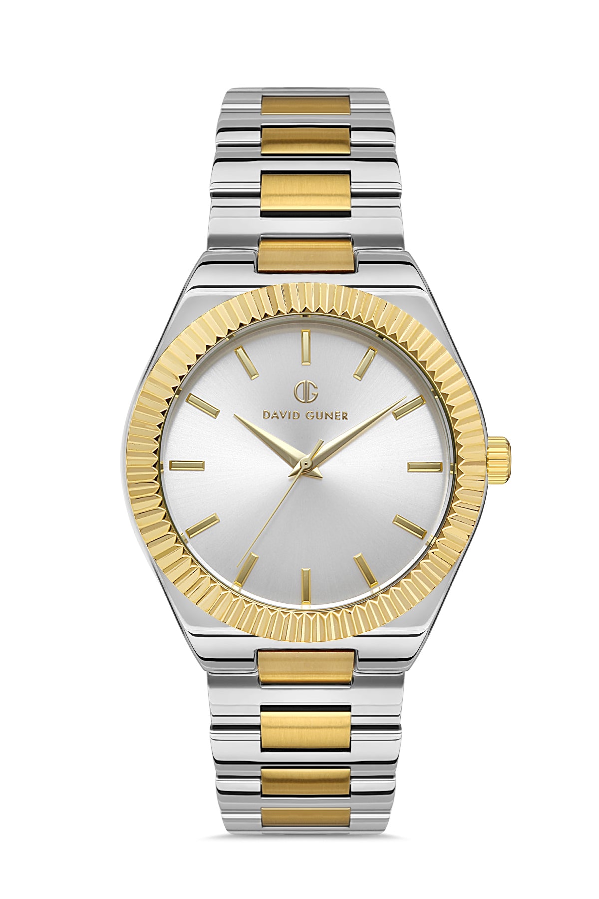 DAVID GUNER Sarı Beyaz Kaplama Erkek Kol Saati - DG-8408GA-D1