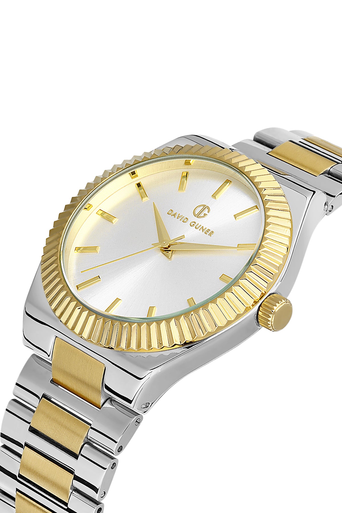 DAVID GUNER Sarı Beyaz Kaplama Erkek Kol Saati - DG-8408GA-D1