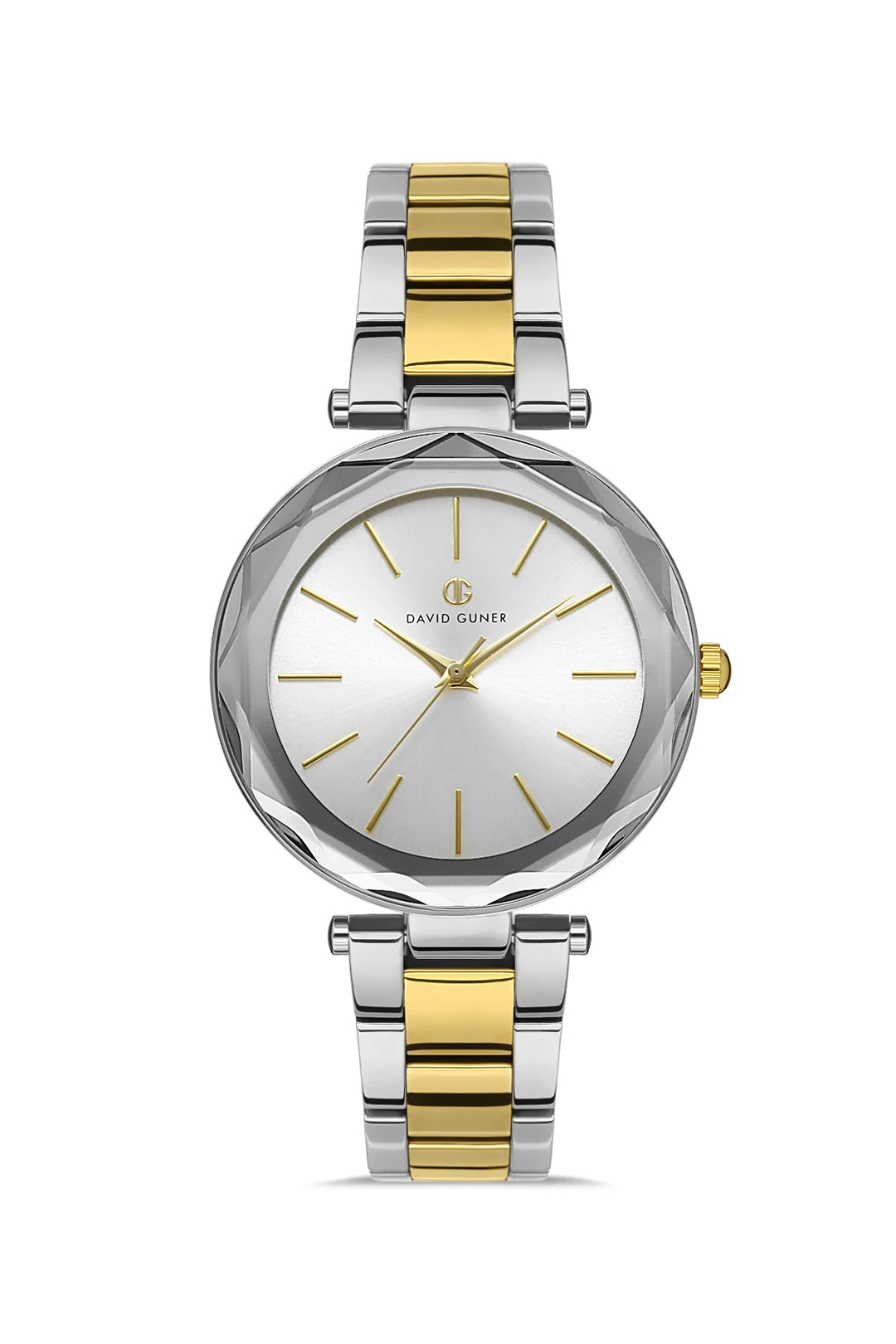 DAVID GUNER Yellow White Plating Silver Dial Women's Watch